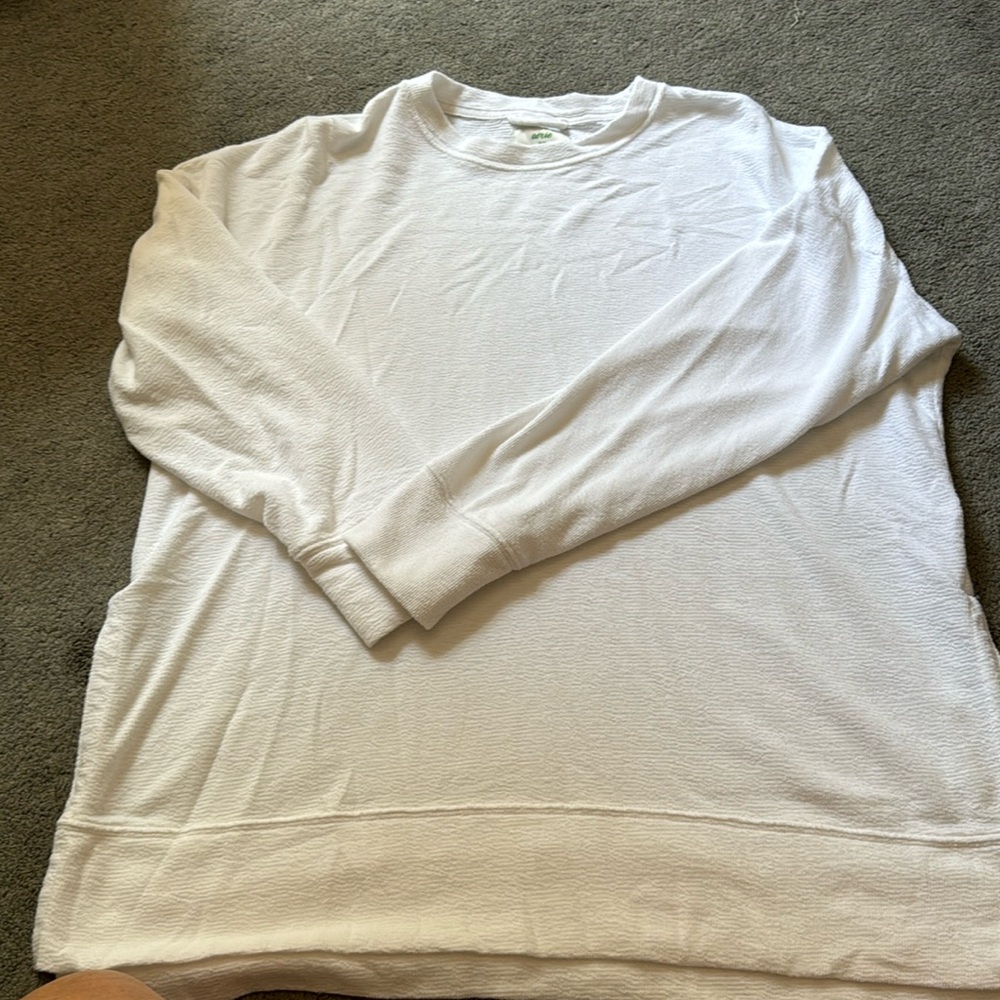 Aerie terry cloth side slit crew neck